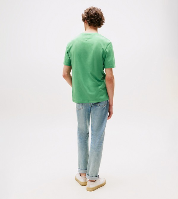 Tommy Hilfiger  T-Shirts - Green Round Neck T-Shirts