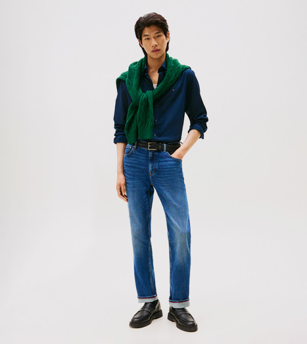 تومي هيلفيغر  أكمام طويلة - كحلي Long Sleeves