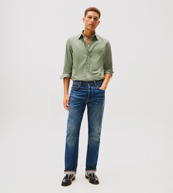 Tommy Hilfiger  Casual Shirts - Green Long Sleeves