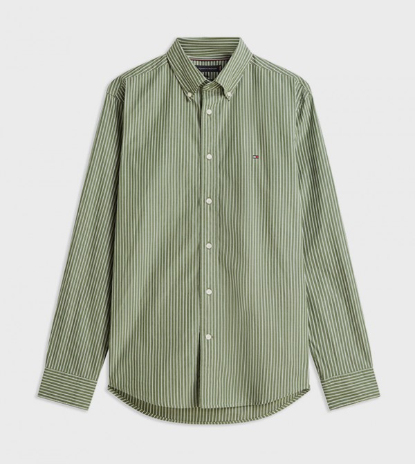 Tommy Hilfiger  Casual Shirts - Green Long Sleeves