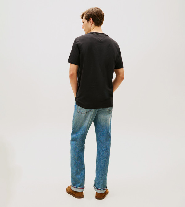 تومي هيلفيغر  ملابس - أسود Round Neck T-Shirts