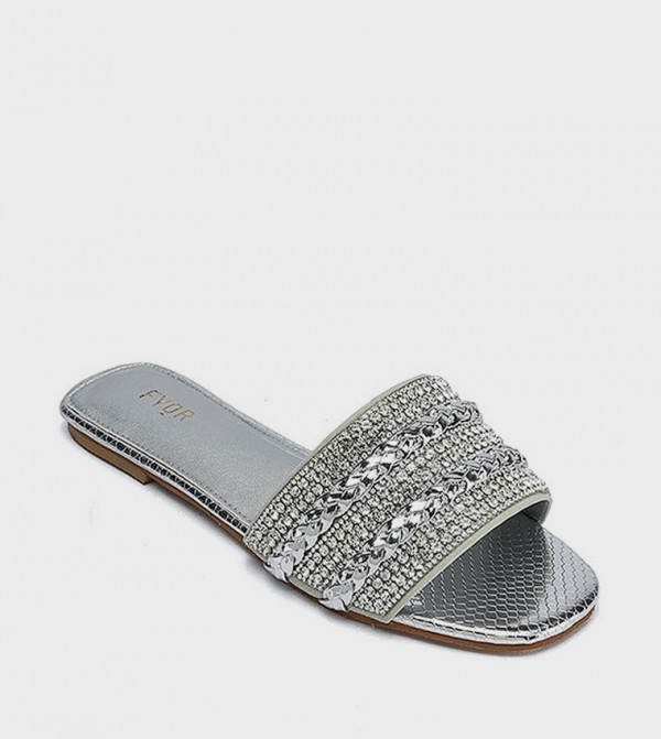 فيور  - فضي Flat Sandals