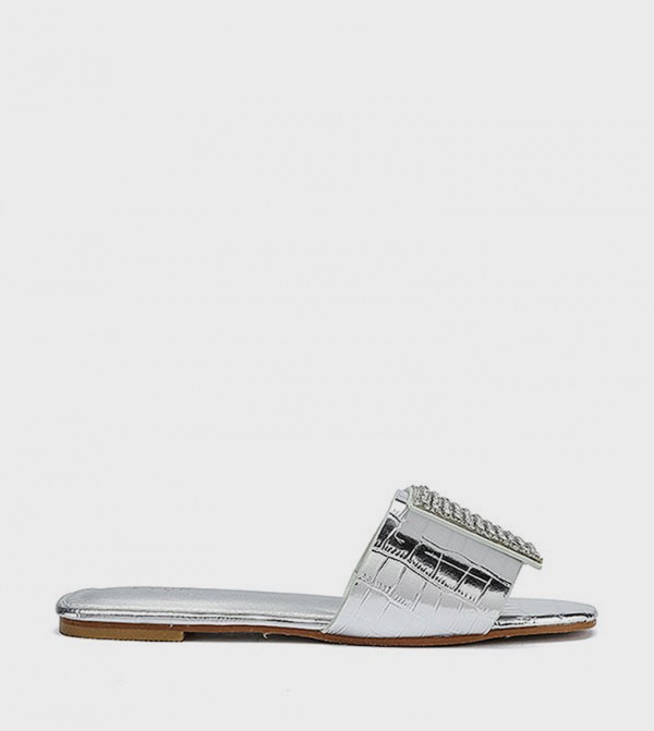 فيور  - فضي Flat Sandals