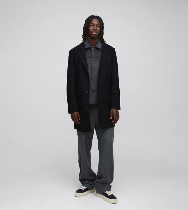 boohooMAN  Overcoats - Black Overcoats