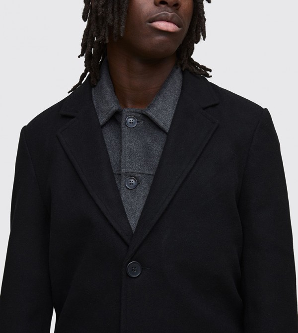 boohooMAN  Overcoats - Black Overcoats