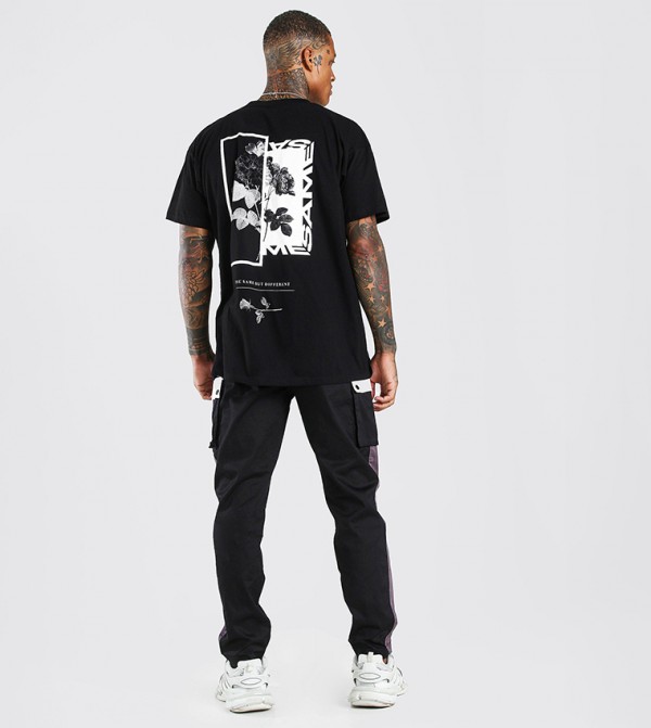 boohooMAN  T-Shirts - Black Round Neck T-Shirts
