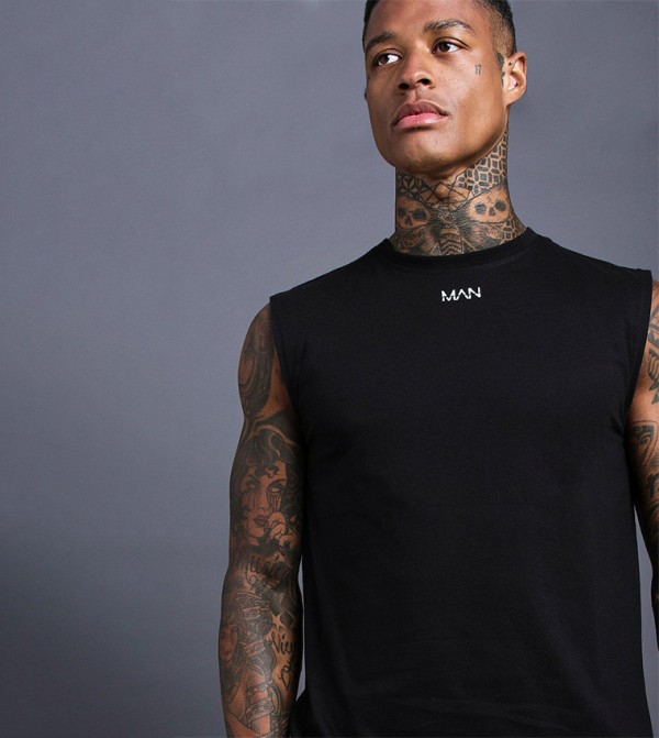 boohoo  T-Shirts & Vests - Black T-Shirts & Vests