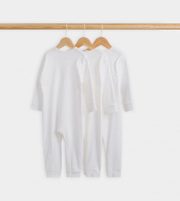 BABIES & MORE  Baby Essentials - White Sleep Suits