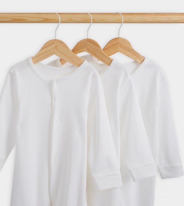 BABIES & MORE  Baby Essentials - White Sleep Suits
