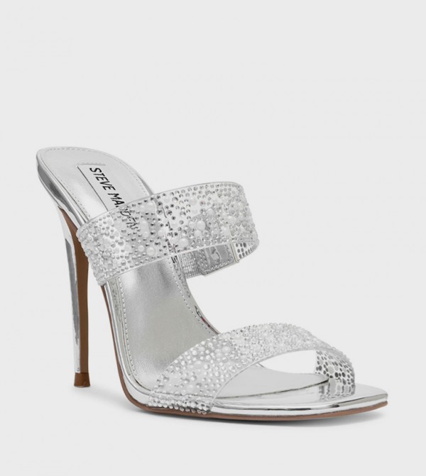 ستيف مادن صنادل - فضي كعب