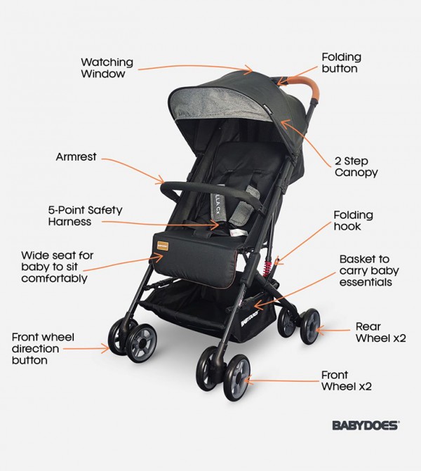 BABYDOES  - Black Strollers & Travel Systems
