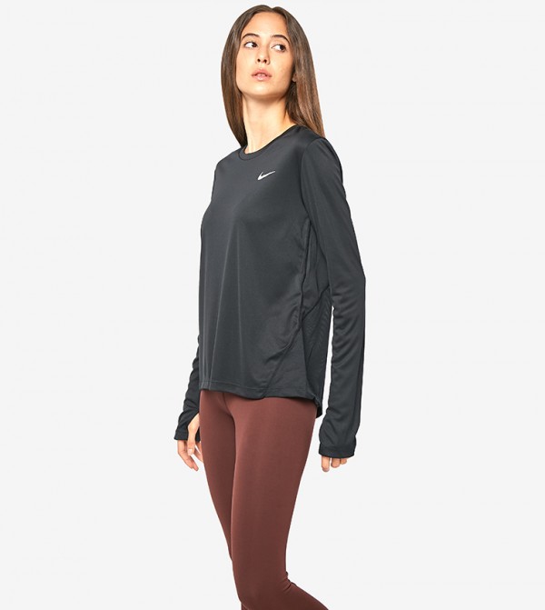Nike Long Sleeve T-Shirts - Black Sportswear