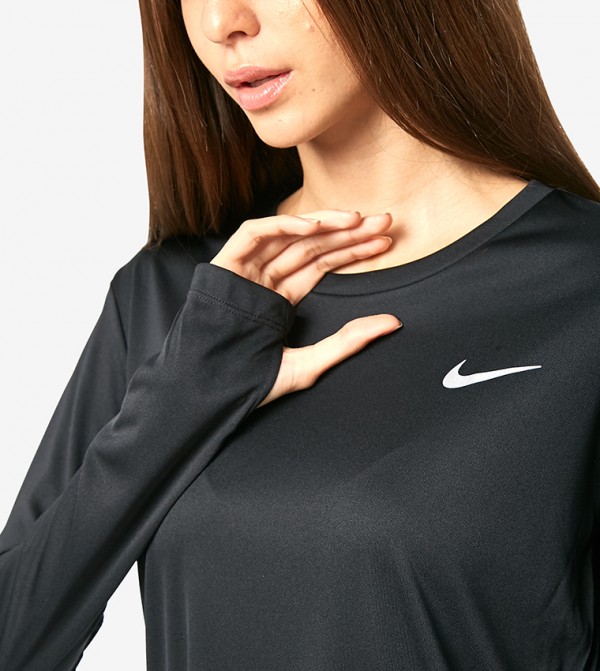 Nike Long Sleeve T-Shirts - Black Sportswear