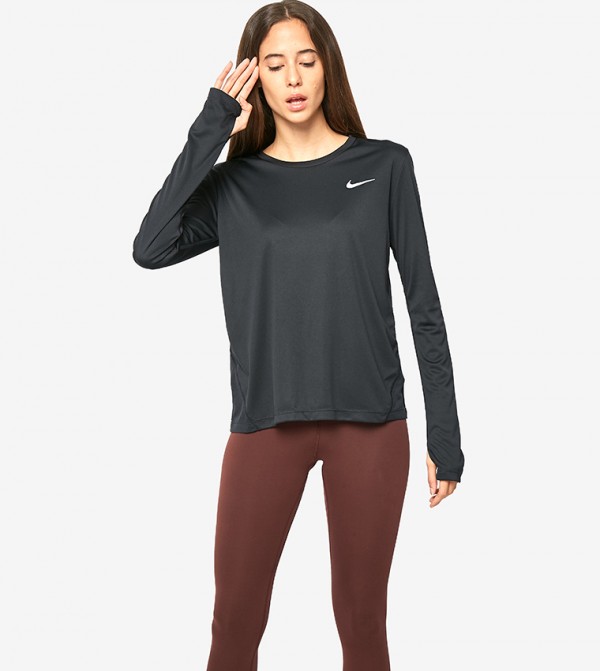 Nike Long Sleeve T-Shirts - Black Sportswear