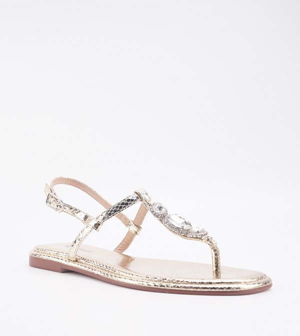 Nine West  Sandals - Gold Flat Sandals