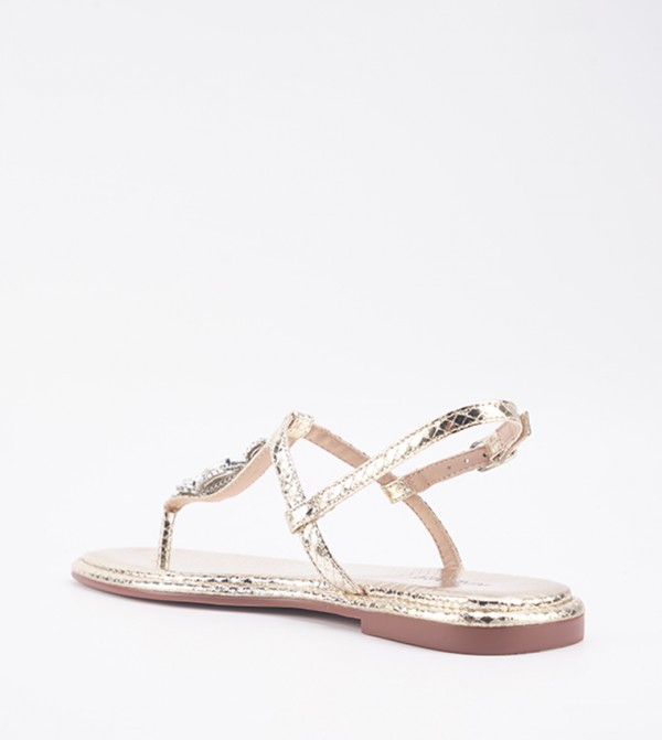 Nine West  Sandals - Gold Flat Sandals