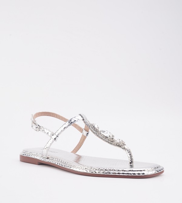 Nine West  ninewest-ramadan - Silver Flat Sandals