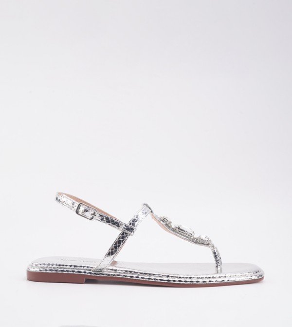 Nine West  ninewest-ramadan - Silver Flat Sandals