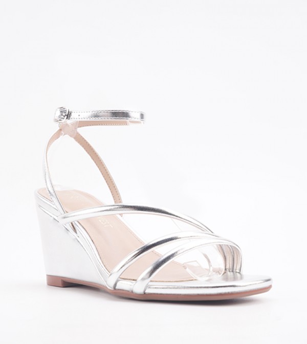 Nine West  ninewest-ramadan - Silver Wedge Sandals