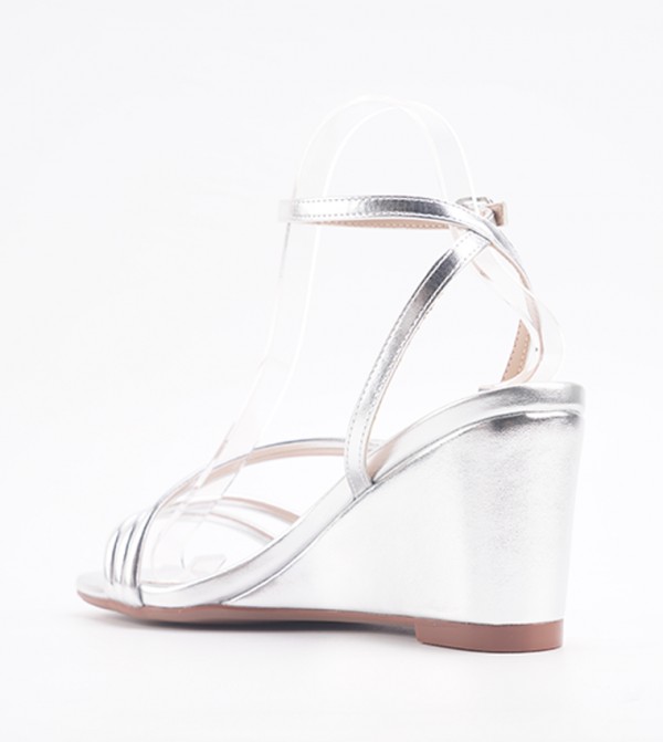 Nine West  ninewest-ramadan - Silver Wedge Sandals