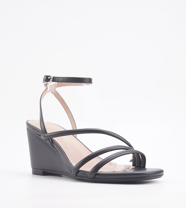 Nine West  ninewest-ramadan - Black Wedge Sandals