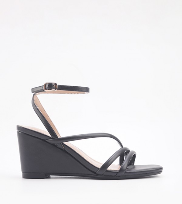 Nine West  ninewest-ramadan - Black Wedge Sandals