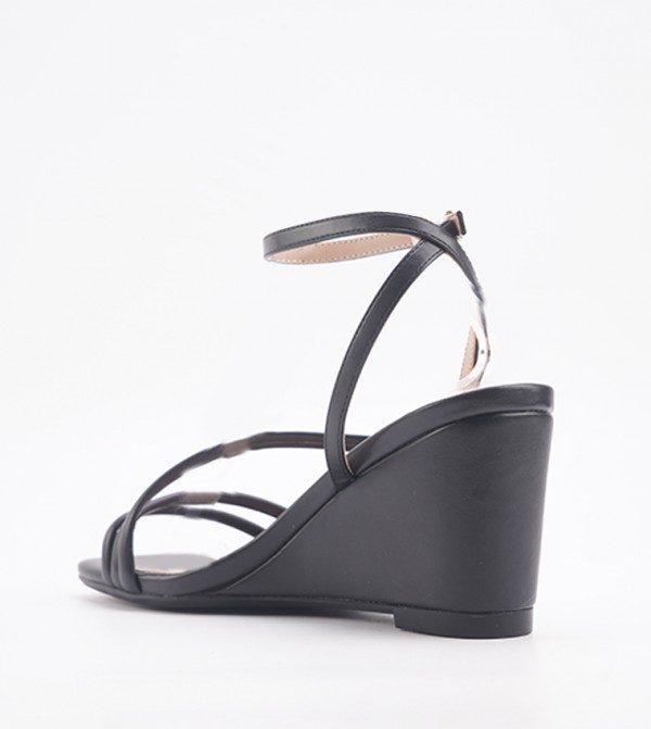 Nine West  ninewest-ramadan - Black Wedge Sandals