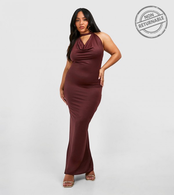 بوهو  مقاس كبير - أحمر فساتين