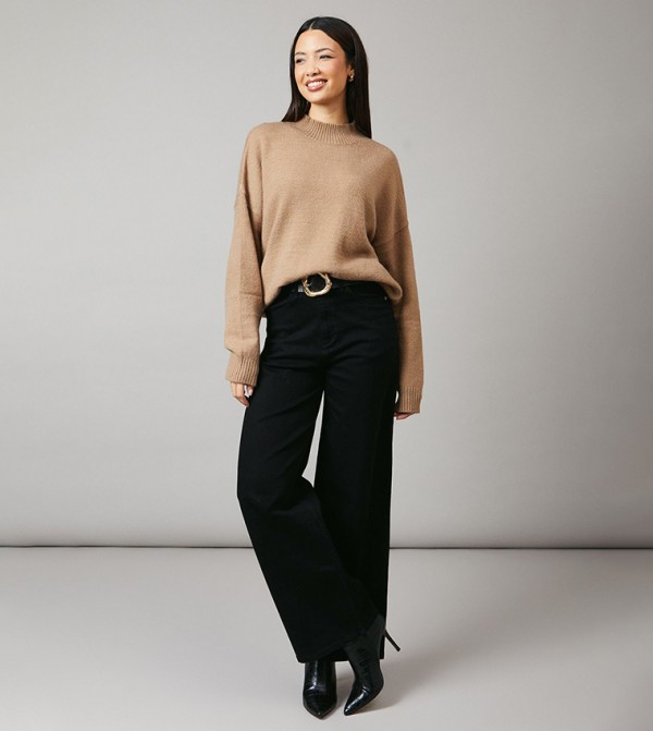 Principles Principles - Brown Round Neck Sweaters