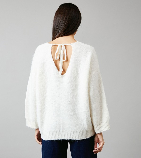 Principles Principles - White Round Neck Sweaters