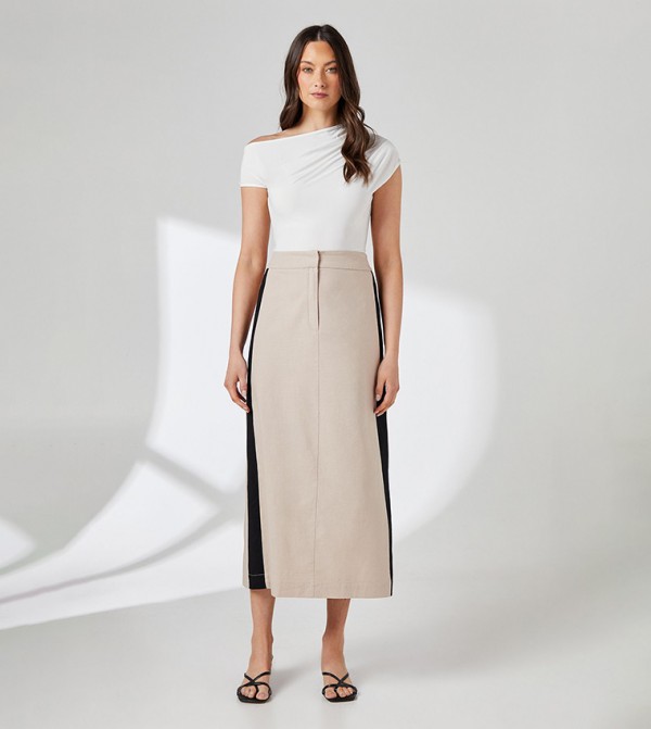 برينسيبالز برينسيبالز - بيج Midi Skirts