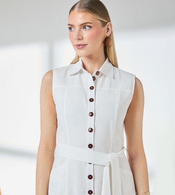 Principles Principles - White Shirt & T-Shirt Dresses