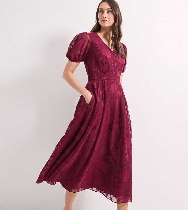 برينسيبالز  برينسيبالز - بني محمر  Midi Dresses