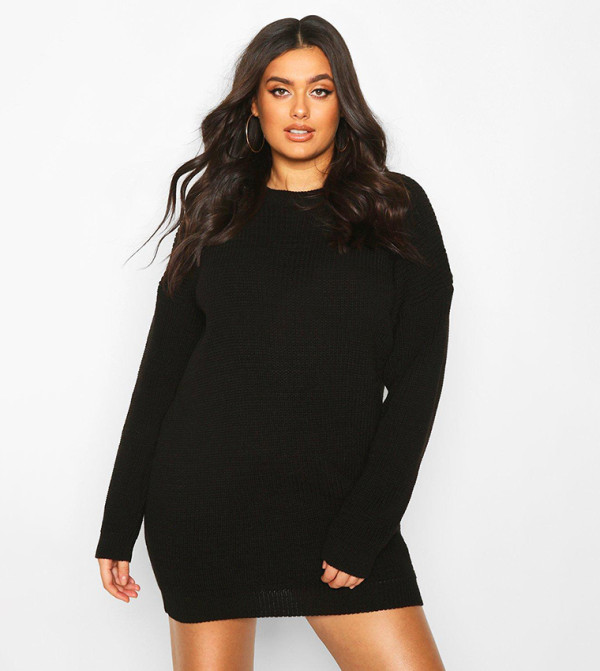 بوهو مقاس كبير - أسود فساتين