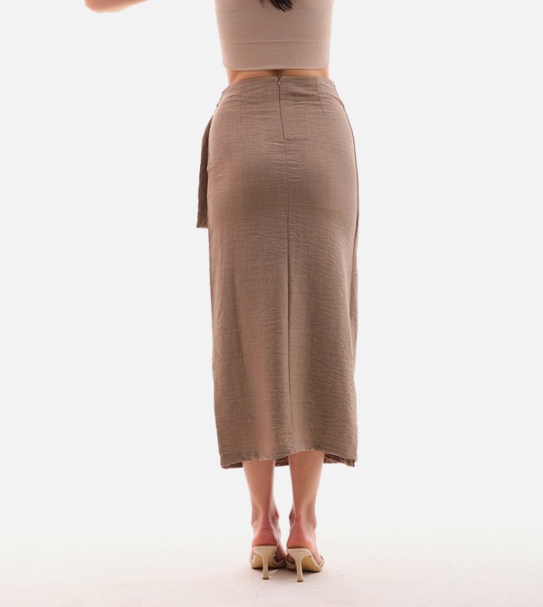 Marvella By Rasha  Skirts - Light Brown Maxi Skirts