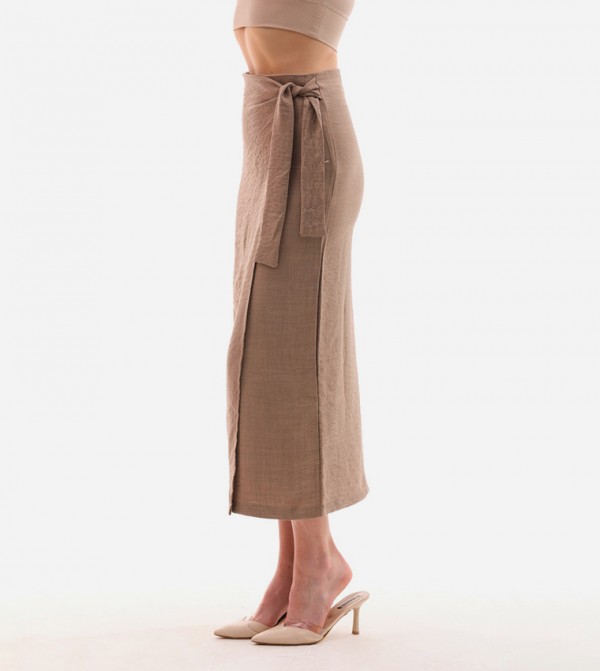 Marvella By Rasha  Skirts - Light Brown Maxi Skirts