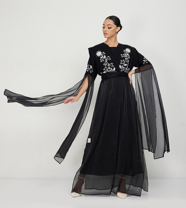 Rosette Abaya  - Black Abayas