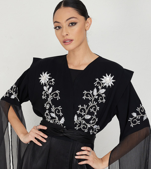 Rosette Abaya  - Black Abayas