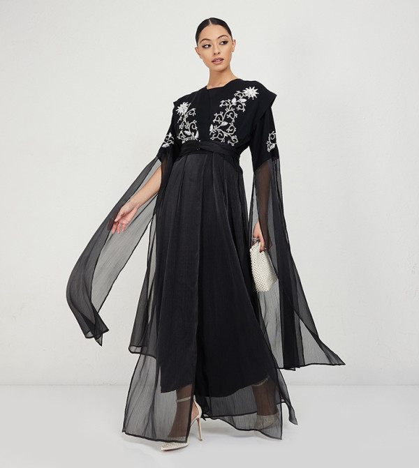 Rosette Abaya  - Black Abayas