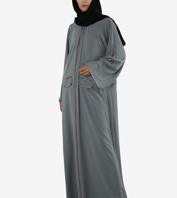 روزا عباية  ملابس عربية  - رمادي Abayas
