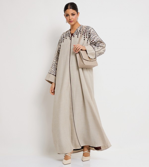 Roza Abaya  Clothing - Beige Abayas