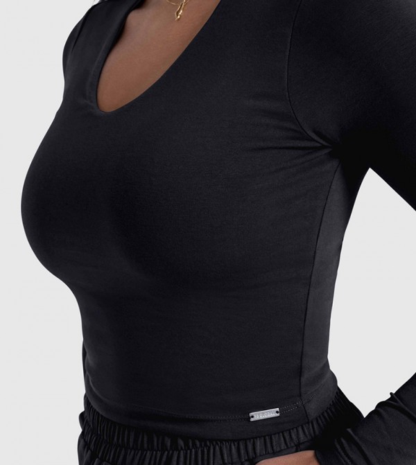 F5 F5 - Black Cropped Tops