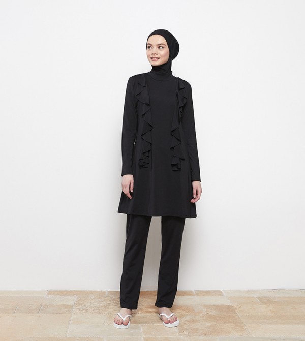 LC Waikiki  Hijab Swimsuit - Black One Piece