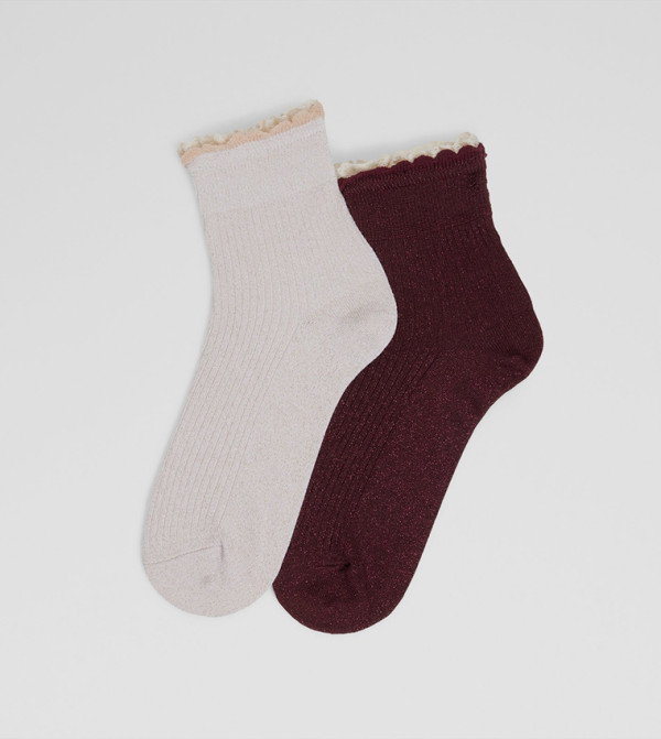 ألدو أكسيسوريز  جوارب للمنتصف الساق  - بورغندي Calf Length Socks