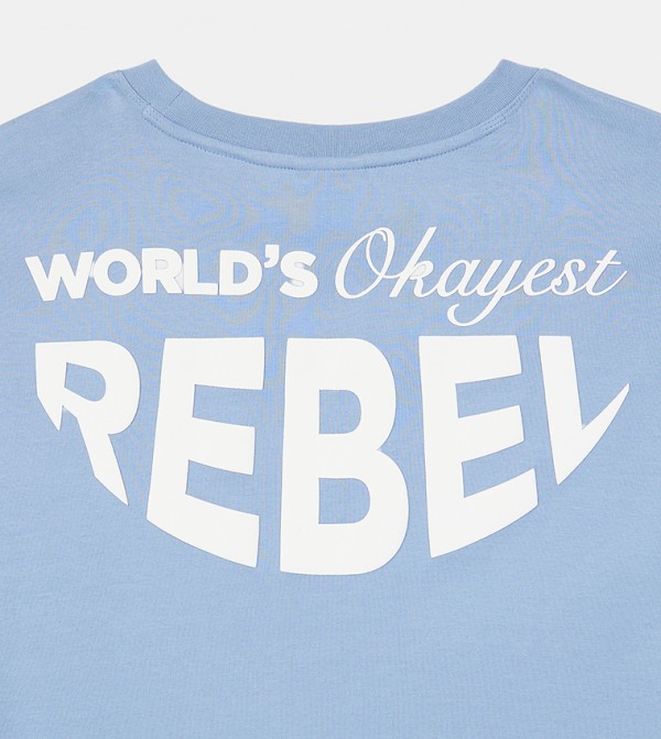 F5 F5 - Blue Round Neck T-Shirts