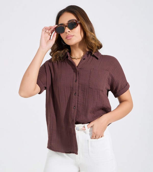 Styli Styli - Brown Shirts