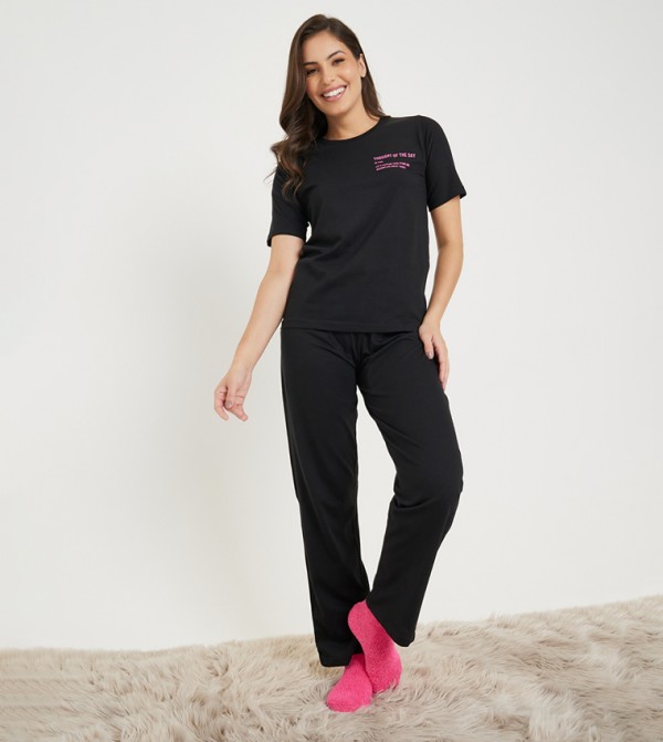 ستايلي  ملابس - أسود Pyjama Set