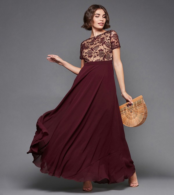 Miss Chase Miss Chase - Burgundy Maxi Dresses