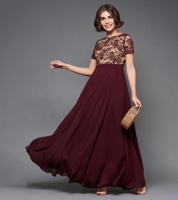 Miss Chase Miss Chase - Burgundy Maxi Dresses