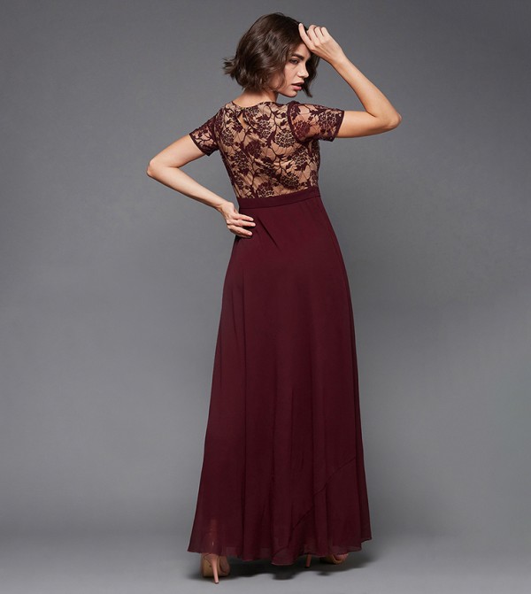 Miss Chase Miss Chase - Burgundy Maxi Dresses